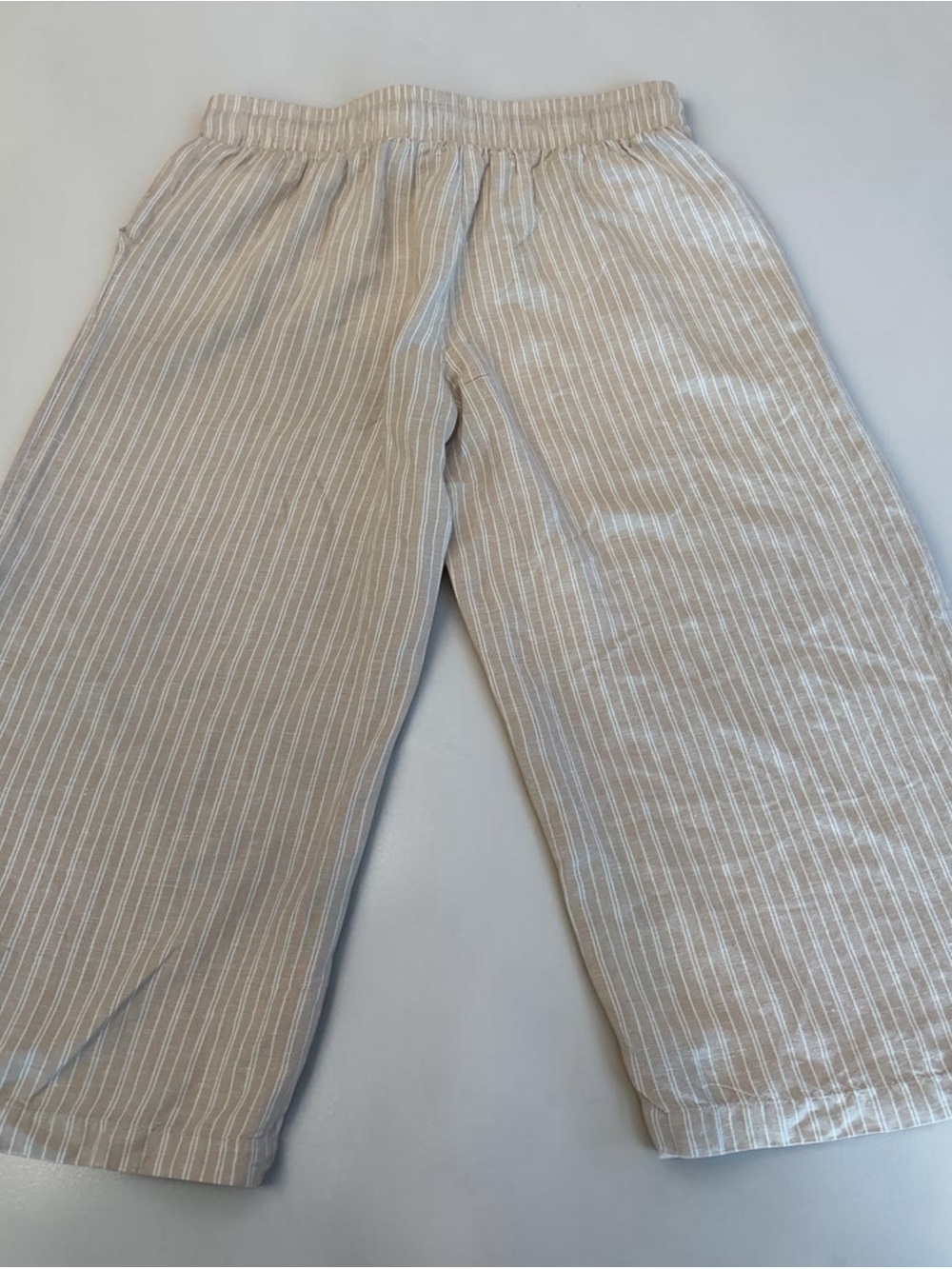 Zac & Rachel Linen Blend Striped Wide Leg Pants Beige Size L - Picture 3 of 6